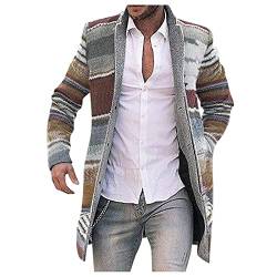 Yowablo Medium Long Jacke für Männer Classic Style Windbreaker Sweatshirt-Mäntel mit langen Ärmeln Business Herren von Yowablo