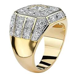 Yowablo Mode Einzigartiger Herrenring Teenager Personalisierter Diamantring Geburtstag Schmuck Valentinstag Klassischer Modering Siegel Ringe Herren von Yowablo