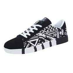 Yowablo Sneakers Herrenmode Lässige Schnürfarbe für Canvas Sportschuhe Graffiti-Schuhe (42,Weiß) von Yowablo