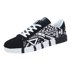 Yowablo Sneakers Herrenmode Lässige Schnürfarbe für Canvas Sportschuhe Graffiti-Schuhe (43,Weiß) von Yowablo