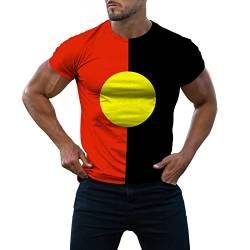 Yowablo Südwestamerikanische indianische Stammes- Kunst-buntes Feder-T-Shirt Herrenuhr Wasserdicht Kunststoff (XXL,Gelb) von Yowablo
