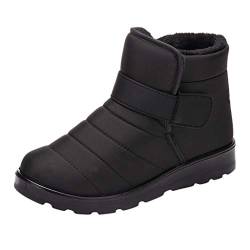 Yowablo Winterschuhe Damen Winterstiefel Warm Gefütterte Wanderschuhe Arbeitsstiefel Schneestiefel Wasserdicht Schneeschuhe (38 EU,Schwarz) von Yowablo