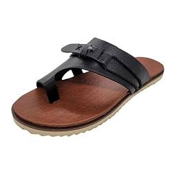 YpingLonk Riemchensandalen Damen Outdoor-Mode-Zehen Schuhe Keilen Frauen-Hausschuhe Ring-Sandalen lässige Leder Frauen-Sandalen Hallux Valgus Schuhe Damen Weite H von YpingLonk