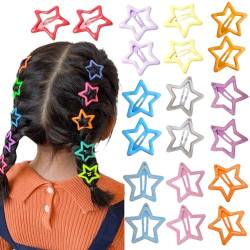 Ypkia 20 Stück Bunte Stern BB Haarspange Metall Snap Mini Nette haarspangen Leuchtende haarclip Zubehör Kopfschmuck für Frauen und Mädchen von Ypkia