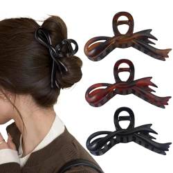 Ypkia 3 Stück Große Haarklammer Schleife Matt 13cm Haarspangen Damen Set Dickes Haar-Accessoires Für Frauen Mädchen von Ypkia