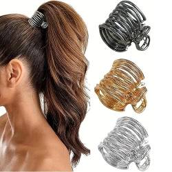 Ypkia 3 Stück Haarklammer Klein für Hoher Pferdeschwanz Metall Haarspangen Damen Mittelgroß für Dünnes Mitteldickes Haar-Accessoires Frauen Und Mädchen von Ypkia