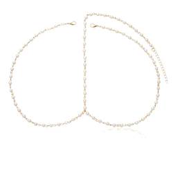 Ypkia Kopfkette Gold mit Perle Kopfschmuck Vintage Braut Stirnband Festival Haarschmuck Hochzeit Haarkette für Frauen und Mädchen (gold-a) von Ypkia