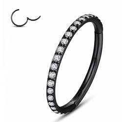 Yrogcu 20G 18G 16G 14G Einzel-/Doppelcreolen Edelstahl Nahtlos Scharnier Piercing Segment Clicker Nasenring Hoop : Durchmesser 6 mm 8 mm 10 mm 12 mm Knorpelohrringe, 18G-Dia.8MM, Cubic-Zirkonia, Opal, von Yrogcu