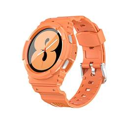 Kompatibel mit Samsung Galaxy Watch 5/Galaxy Watch 4, 40 mm, 44 mm, stoßfeste, robuste Schutzhülle mit weichem Silikon, Sport-Uhrenarmbänder, Ersatzarmband für Männer und Frauen (40 mm, orange) von Yrzper