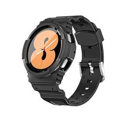 Kompatibel mit Samsung Galaxy Watch 5/Galaxy Watch 4 40 mm 44 mm, stoßfest, robuste Schutzhülle mit weichem Silikon-Sport-Uhrenarmbänder, Ersatzarmband für Männer und Frauen (40 mm, schwarz) von Yrzper