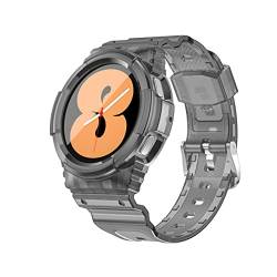 Kompatibel mit Samsung Galaxy Watch 5/Galaxy Watch 4 40mm 44mm Stoßfeste robuste Schutzhülle mit Soft Silikon Sport Uhrenarmband Ersatz Armband für Männer Frauen (40mm, Black1) von Yrzper