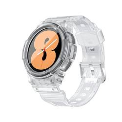 Kompatibel mit Samsung Galaxy Watch 5/Galaxy Watch 4 40mm 44mm Stoßfeste robuste Schutzhülle mit Soft Silikon Sport Uhrenarmband Ersatz Armband für Männer Frauen (40mm, Clear) von Yrzper