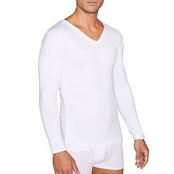 YSABEL MORA - Langärmliges Thermo-Unterhemd mit V-Ausschnitt, weiß, XXL von Ysabel Mora