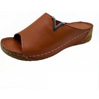 Yu&Luk Pantolette aus Leder, Sandale, offener Schuh, Sommerschuh, Schlappen Pantolette von Yu&Luk