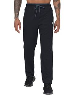 YuKaiChen Herren-Sporthose mit offenem Boden, Netzstoff, Sweatpants mit Taschen - Grau - X-Groß von YuKaiChen