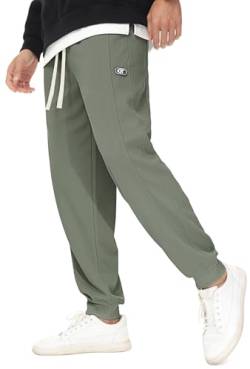 YuKaiChen Jogginghose Herren Waffelgewebe Joggers Sweathosen mit Kordelzug und Elastische Taille Herren Sweatpants mit konischem Schnitt Grün Größe L von YuKaiChen