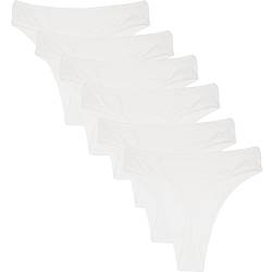 Yuamose Baumwolle Tangas Unterwäsche Für Frauen Hohe Taille Plus & Normale Größe Bauchkontrolle Unterwäsche Höschen Multipack, 6 x Weiß, M von Yuamose