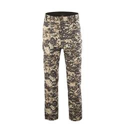 YuanDian Herren Herbst Winter Outdoor Taktische Camouflage Hosen Fleece Gefüttert Softshell Wasserdicht Militär Combat Army Wanderhosen Jagd Trekking Skihose Tarnhose ACU 2XL von YuanDiann