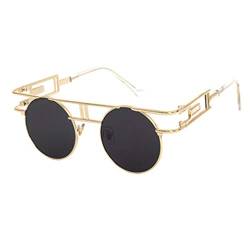 Yuandongxing Metallrahmen Steampunk Sonnenbrille Frauen Männer Runde Gothic Sonnenbrille Vintage Brillen UV400 von Yuandongxing
