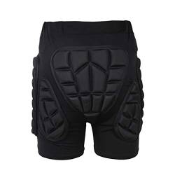 Yuanu Unisex Bequem Atmungsaktiv Stoßfest Verschleißfest Protektorenhose Hüftprotektoren Motorrad Protektor Shorts für Radsport Roller Skating Motorrad Sport Schwarz S von Yuanu