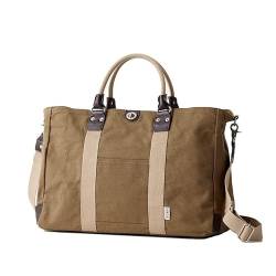 HANPU KOUBOU Reisetasche für Herren und Damen, Segeltuch, Reisetasche, Übernachtung, Wochenende, Turnbeutel, kleine Größe, 7,6 x 214,4 cm, Khaki, Seesack von Yubi