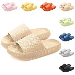 Yuccer Badelatschen Damen Eva Super Weiche Badeschlappen rutschfest Schlappen Damen Wolkenschuhe Dicke Sohle Badesandalen Herren Cozy Slides Slippers Sommer Hausschuhe von Yuccer