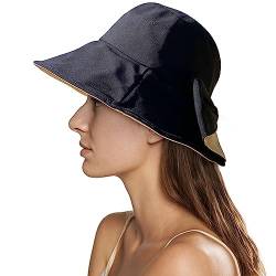 Yuccer Sonnenhut Damen Sommerhut UV Schutz Faltbar Fischerhut Strandhut Anglerhut Bucket Hat Damen Sommer Breite Krempe für Gartenarbeit Wandern Reisen Angeln von Yuccer