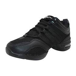 Yudesun Schuhe Sport Outdoorschuhe Tanzschuhe Damen - Mode Mesh Lace Up Schuh Freizeit Training Sneaker Laufschuhe Modern Tanz Jazz Tango Gymnastik Sportschuhe Bequem Schwarz 34 EU von Yudesun