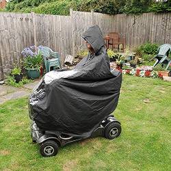 Yuehuamech Regenponcho mit Kapuze, wasserdicht, vollständige Abdeckung, Umhang für Erwachsene, Fahrrad, Regenmantel, Jacke, Capes, leicht, wiederverwendbar, für Motorrad, Roller, Mobilität Roller, von Yuehuamech