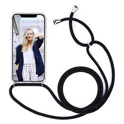 YuhooTech Handykette Hülle für iPhone 5 / 5S / SE(2016)- 4,0" Display, Smartphone Necklace Hülle mit Band - Handyhülle mit Kordel Umhängenband - Schnur mit Case zum umhängen in Schwarz von YuhooTech