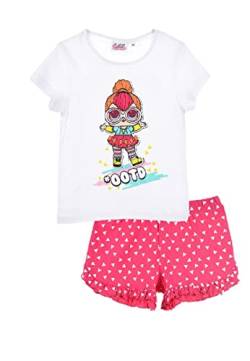 L.O.L. Surprise! Sommer Schlafanzug Shorty Pyjama-Set kurz (116, Weiß) von Yuhu.kids