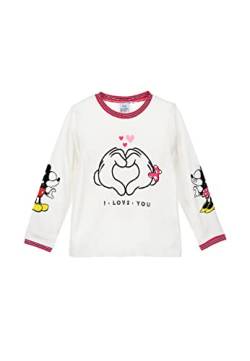 Minnie Mouse I Love You Kinder Mädchen Lonsleeve Langarmshirt T-Shirt, Farbe:Weiß, Größe Kids:104 von Yuhu.kids