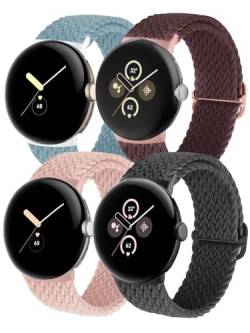 YuiYuKa Correa Smartwatch-Armband für Google Pixel 2, geflochtenes Armband für Damen und Herren, dehnbares, elastisches Nylon-Geflochtenes Solo-Loop-Armband von YuiYuKa