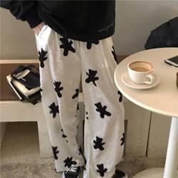 Fashion Joggers Womens Bear Print Wide Leg Pants   New Bottoms High Waist Straight Casual Hose Korean Pantalon von Yujun