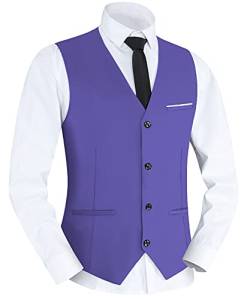 Yukirtiq Herren Anzugweste Slim fit V-Ausschnitt Ärmellose Gilet Business Hochzeit Anzug Westen Formale Klassische Herrenwesten mit 5 Knöpfen von Yukirtiq