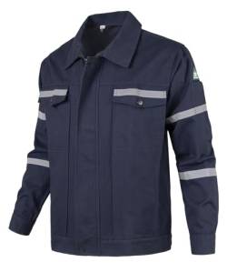 Yukirtiq Herren-Arbeitsjacke, hohe Sichtbarkeit, schwer entflammbar, Schweißjacke, industriell, strapazierfähig, Arbeitskleidung, Jacken, marineblau, XL von Yukirtiq