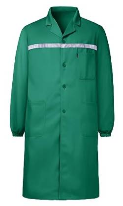 Yukirtiq Herren Arbeitsmantel mit Vielen Taschen Lange Jacke Berufsmantel Labormantel mit Reflektierende Elemente Arbeitsjacke Werkstatt Arbeitskittel, Grün, L von Yukirtiq