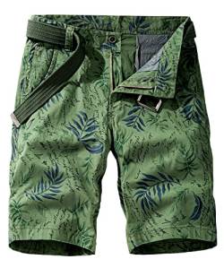 Yukirtiq Herren Cargo Shorts mit Multi Taschen Slim-Fit Kurze Hose Bermuda Sommer Herrenshorts mit Gürtel Cargohose kurz Sommerhose von Yukirtiq