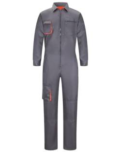 Yukirtiq Herren Classico Arbeitslatzhose Baumwolle Overall Arbeitskleidung Arbeitsoverall, Grau, M von Yukirtiq