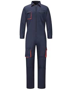Yukirtiq Herren Classico Arbeitslatzhose Baumwolle Overall Arbeitskleidung Arbeitsoverall, Navy Blau, M von Yukirtiq