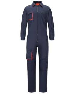 Yukirtiq Herren Classico Arbeitslatzhose Baumwolle Overall Arbeitskleidung Arbeitsoverall, Navy Blau, XS von Yukirtiq