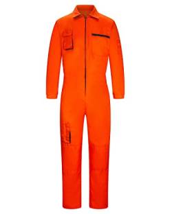 Yukirtiq Herren Classico Arbeitslatzhose Baumwolle Overall Arbeitskleidung Arbeitsoverall, Orange, L von Yukirtiq