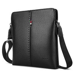 YumSur Umhängetasche Klein Herren Schwarz Schultertasche Urlaub Schultasche Reise Herrentaschen Messenger Bag von YumSur