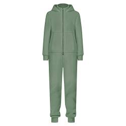 Yumenam Unisex-Kinder Einteiler All-in-One Strampler Einfarbig Langarm Fleece-Kapuzen-Overall Stilvoll Lässig Reißverschluss Playsuit Herbst und Winter Jungen Onesie Jumpsuit von Yumenam