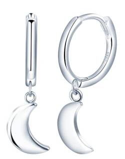 Damen Ohrstecker Ohrringe Mond Ohrhänger Creolen 925 Sterling Silber Ohrschmuck Hoop Huggie Piercing von Yumilok