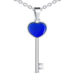 Yumilok Kette Damen Halskette Edelstahl Schlüssel mit Anhänger Thermo Stimmung Farbwechsel für Sie Frau Mann von Yumilok