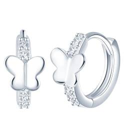 Yumilok Schmetterling Ohrringe Zirkonia Creolen Damen Ohrringe aus 925 Sterlingsilber Damen Ohrstecker für Frauen Mädchen von Yumilok