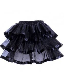 Yummy Bee - Gerüschter Tutu Rock Karneval Fasching Burleske Tülle Schwarz Kurz Damen Größe 34-52 (Schwarz, 38-40) von Yummy Bee