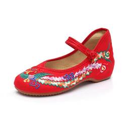 Chinese Traditional Embroidery Flats Shoes Women's Girl Mary Jane Ballet Yoga Shoes Rubber Sole von YunPeng