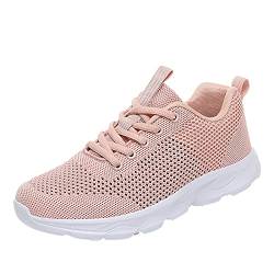 YunYoud Sneaker Damen Frauen Mesh Sneakers Verband Schuhe Damen Beiläufige Sportschuhe Atmungsaktive Laufschuhe Sommer Herbst Turnschuhe Fußballschuhe Freizeitschuhe Laufen Sport (Pink, 39) von YunYoud-Shirt